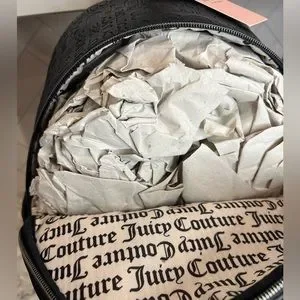 Juicy Couture Womens Black Debossed Embossed Logo Word Play Backpack Juicy Couture Womens Black Debossed Embossed Logo Word Play  main image 2